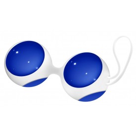Синие стеклянные вагинальные шарики Ben Wa Medium в белой оболочке